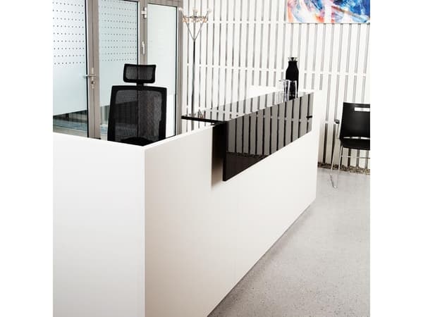 Reception DNA Hvid 1730 mm, Fast bordplade