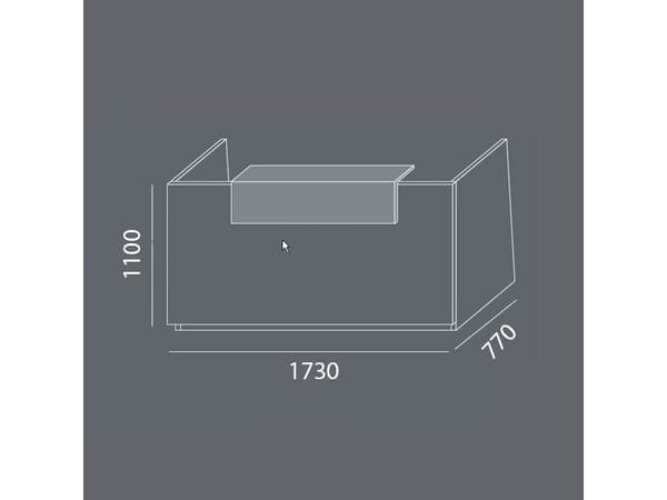 Reception DNA Hvid 1730 mm, Fast bordplade