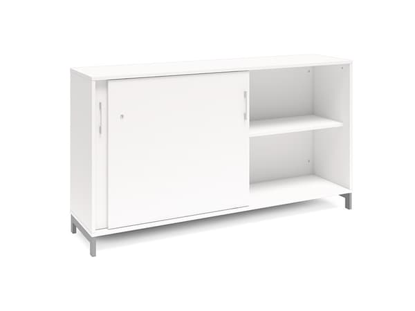 Kontorskab DNA, 1600x890 mm, Hvid/Alugrå 2A4