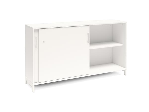 Kontorsskåp DNA, 1600x890 mm, vit/vit, skjutdörr 2A4