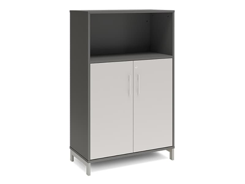 Kontorskab DNA, 800x1275 mm, Antracit/Lys grå/Hvid 3A4/2A4