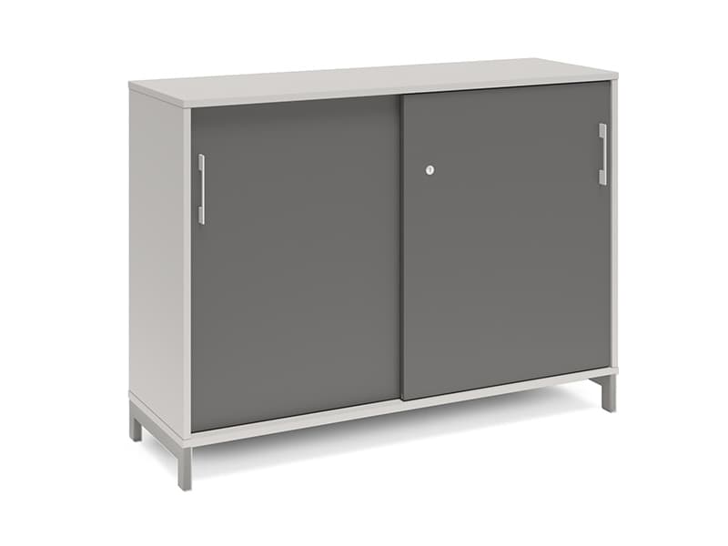 Kontorskab DNA, 1200x890 mm, Lys grå/Antracit/Sort, skydedør 2A4