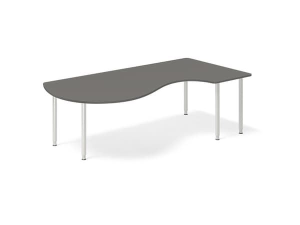 Pöytä DNA, antrasiitti 1600x1200 mm vasen I-jalka/Alu harmaa