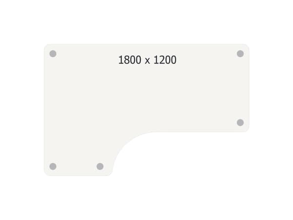 Skrivebord DNA, Antracit 1800x1200 mm Venstre I-ben/Alugrå