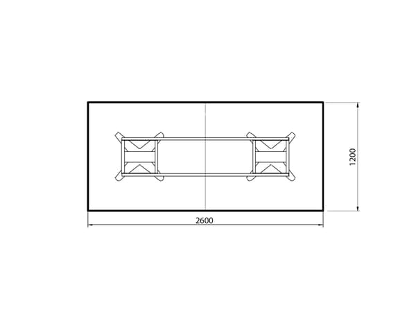 Konferencebord DNA, Hvid 2600x1200 mm rektangulært, Hvid understel