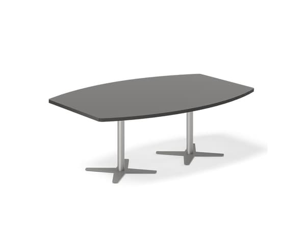 Konferensbord DNA, antracit 3200x1200 mm båtformad, vit ram