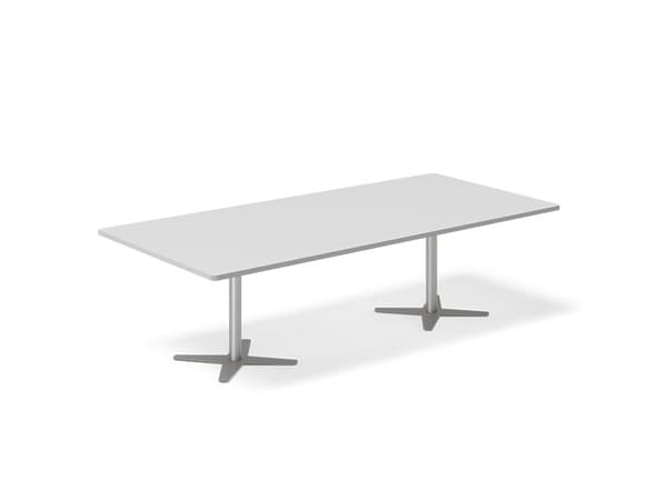 Konferencebord DNA, Lysgrå 5000x1200 mm rektangulært, Alugrå understel