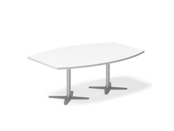 Konferensbord DNA, vitt 5000x1200 mm båtformat, svart stomme