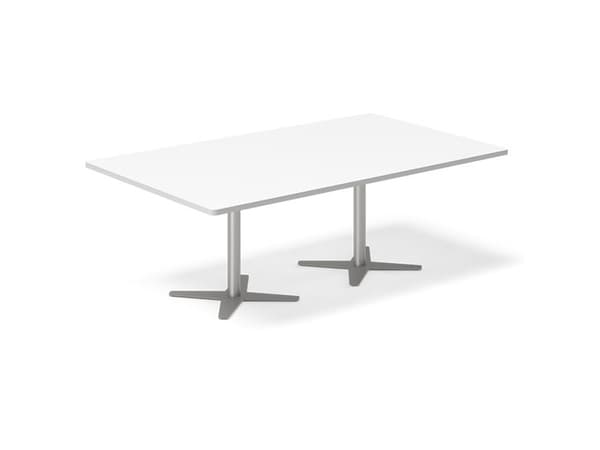 Konferencebord DNA, Hvid 5000x1200 mm rektangulært, Alugrå understel