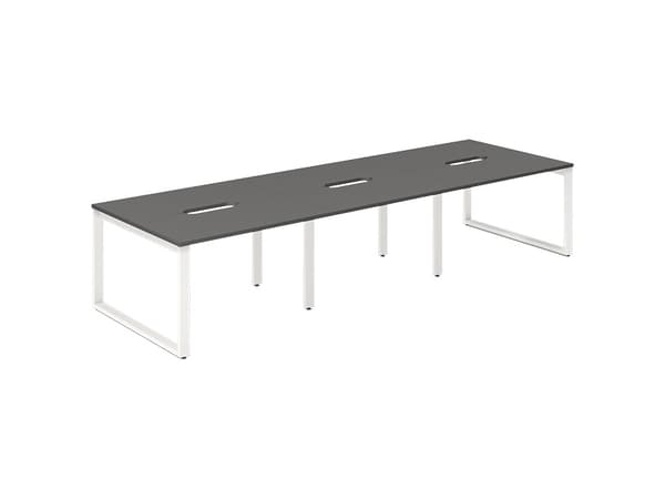 Studie-/Kontorbord DNWS Start 1200x600mm Antracit Hvidt stel