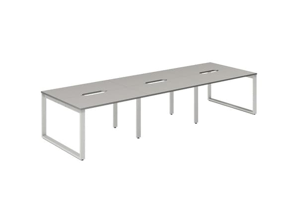 Studie-/Kontorbord DNWS S 2x1200x600mm Grå/RAL9006