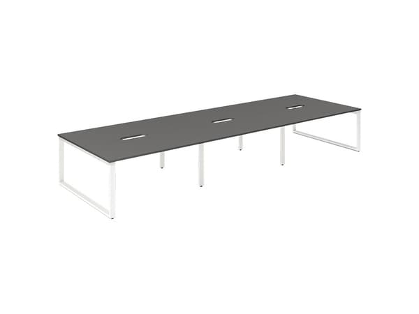 Studie-/Kontorbord DNWS Start 1600x800mm Antracit Hvidt stel