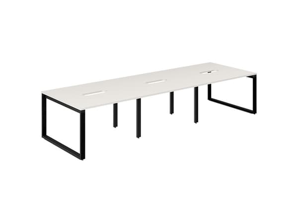 Arbets-/kontorsbord DNWS P 2x1200x600mm Vit/RAL9005