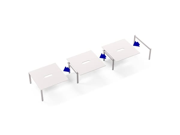 Studie-/Kontorbord DNWS Tilbyg 1400x700mm Antracit Alugråt stel