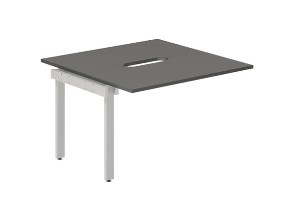 Studie-/Kontorbord DNWS Tilbyg 1600x800mm Antracit Alugråt stel