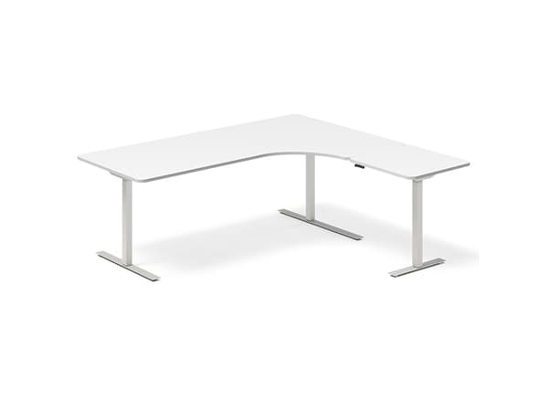Lyft-/sänkbart bord DNA, vit 2000x2200 mm Höger 3-benig/Alu grå