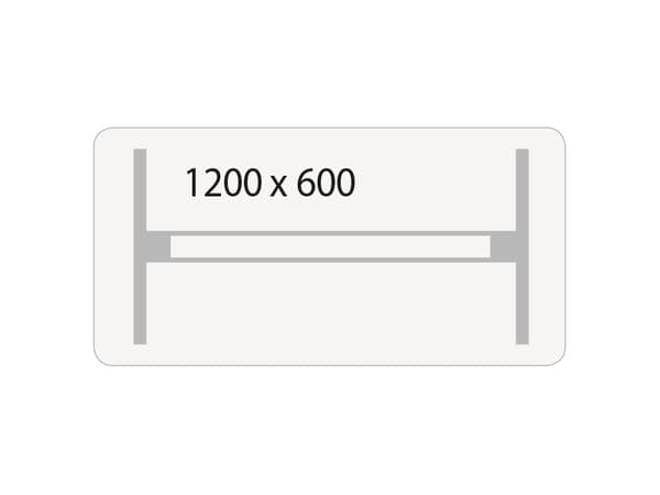 Hæve-sænkebord DNA, Hvid 1200x600 mm 2-ben/Hvid