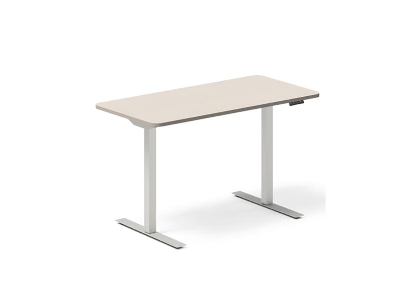 Lyft-/sänkbart bord DNA, björk 1400x800 mm 2-benigt/vit