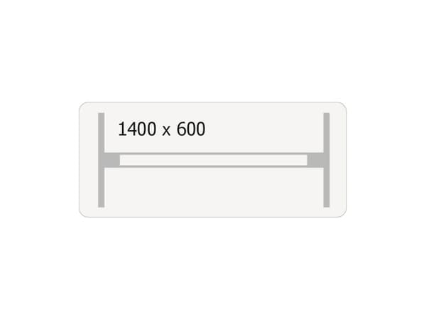 Hæve-sænkebord DNA, Hvid 1400x600 mm 2-ben/Sort