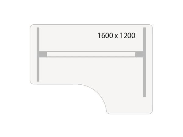 Nosto-/laskupöytä DNA, valkoinen 1600x1200 mm Oikea 2-jalkainen/musta