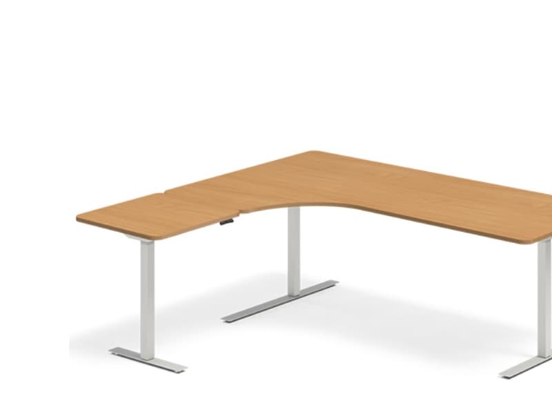 Lyft-/sänkbart bord DNA, Bok 2000x2200 mm Vänster 3-benig/Svart