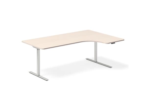 Lyft-/sänkbart bord DNA, Björk 1600x1200 mm Vänster 2-benig/Svart