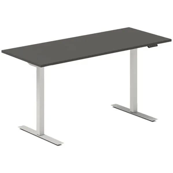 Lyft-/sänkbart bord DNA, antracit 1400x600 mm 2 ben/Alu grey