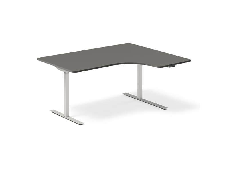 Hæve-sænkebord DNA, Antracit 1600x1200 mm Højre 2-ben/Hvid