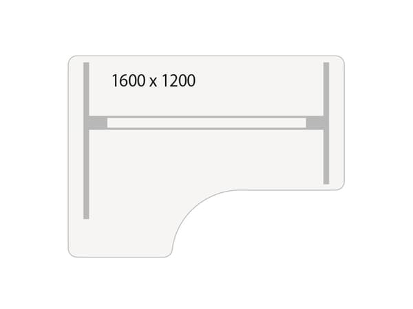 Hæve-sænkebord DNA, Lysgrå 1600x1200 mm Venstre 2-ben/Sort