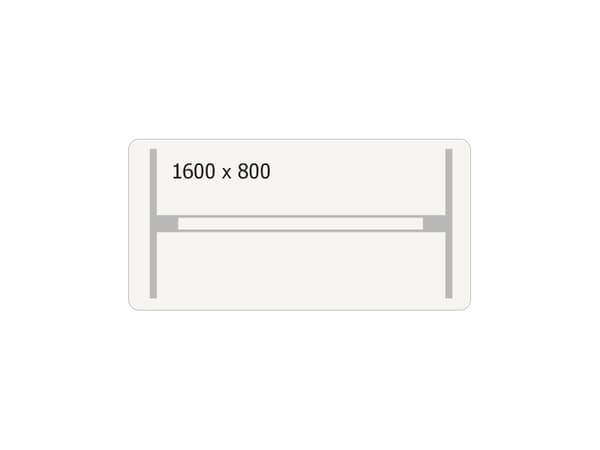 Lyft-/sänkbart bord DNA, antracit 1600x800 mm 2 ben Alu grey