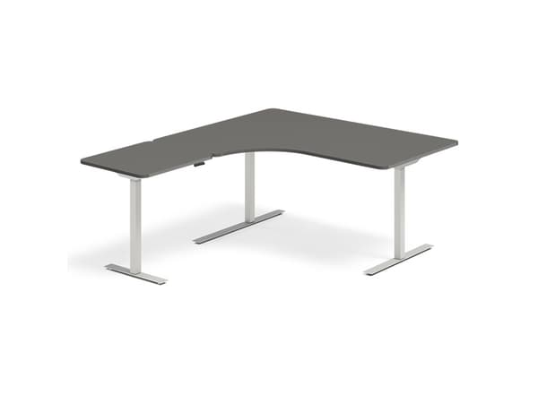Hæve-sænkebord DNA, Antracit 1800x1800 mm Venstre 3-ben/Hvid