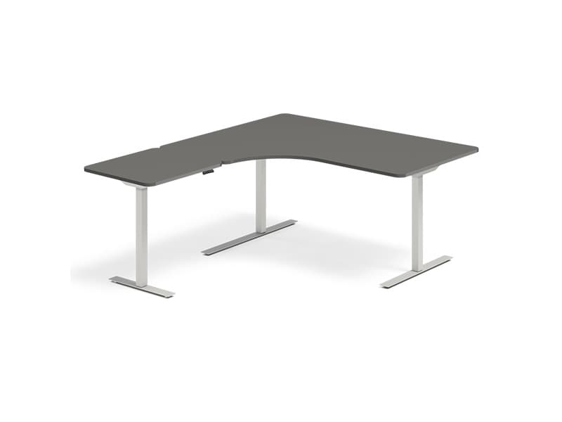 Hæve-sænkebord DNA, Antracit 2000x1800 mm Venstre 3-ben/Hvid