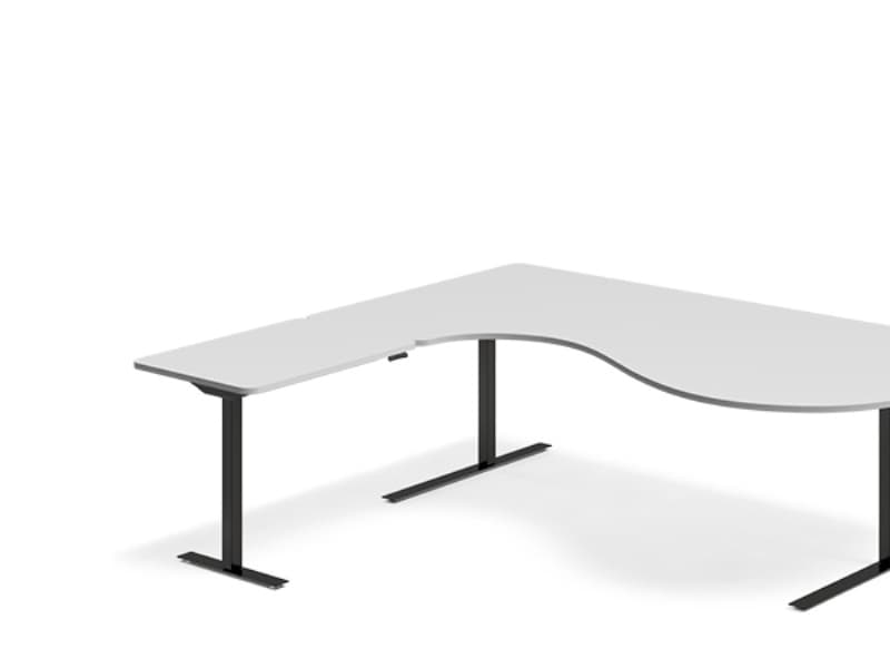 Lyft-/sänkbart bord DNA, ljusgrå 2000x1800 mm Vänster 3-benig/Svart