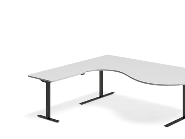 Lyft-/sänkbart bord DNA, Ljusgrå 2000x2200 mm Vänster 3-benig/vit