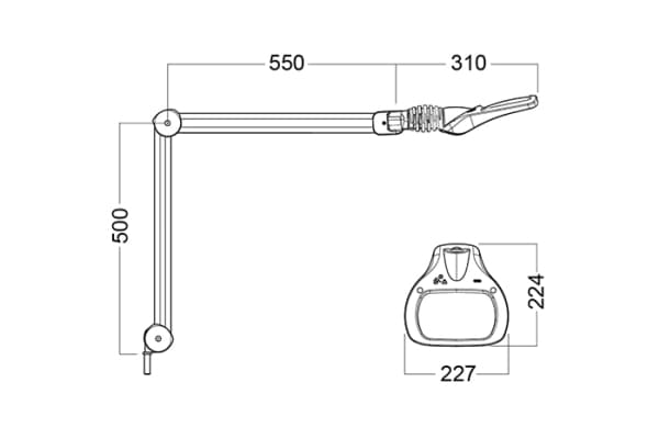 Forstørrelseslampe Wave UV/ESD 3,5 diopter