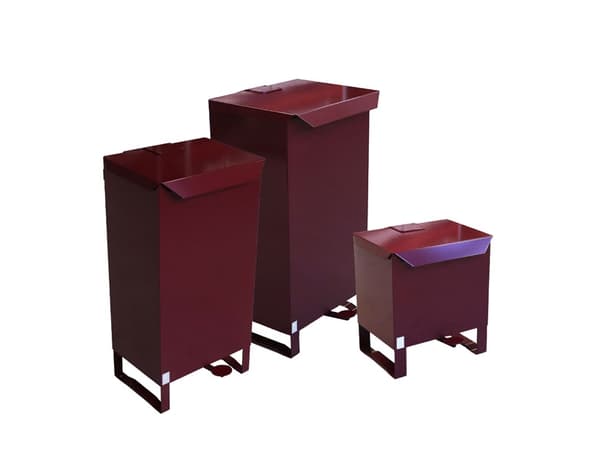Stromboli 50l brandsikker affaldsbeholder, rød