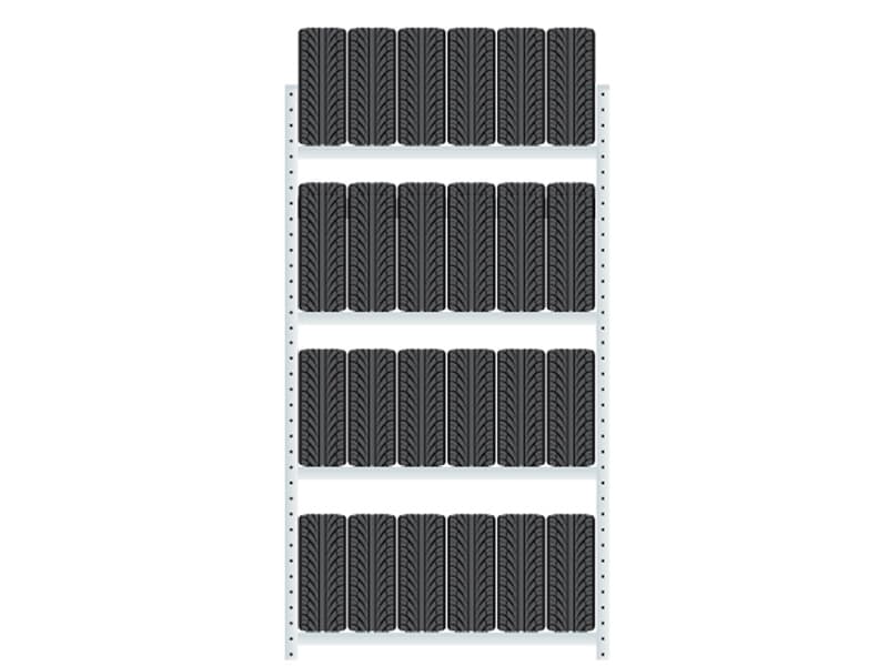 Däckställ Boltless Starthylla 3000x1300x400mm 150kg/hylla