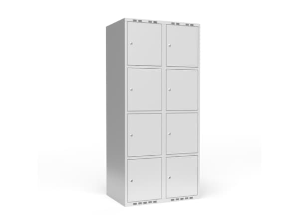 Vaatekaappi 2x300 mm Viisto katto 4 lokeroa korkeudella Antrasiittiovi Sylinterilukko