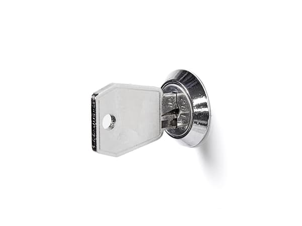 Garderob 2x400 mm Lutande tak 2 fack på höjden Röd dörr Cylinderlås