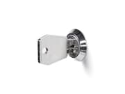 Garderobeskab 1x400 mm Skråt tag 2-delt søjle Z-dør Rød dør Cylinderlås