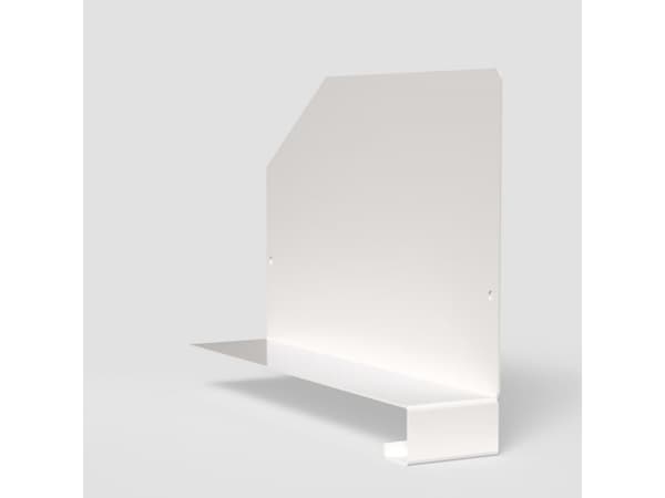 Bookend Right White för L- och T-stolpar och väggskenor.