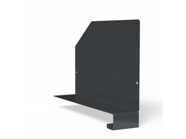 Bookend Right Metallgrått för L- och T-stolpar och väggskenor.