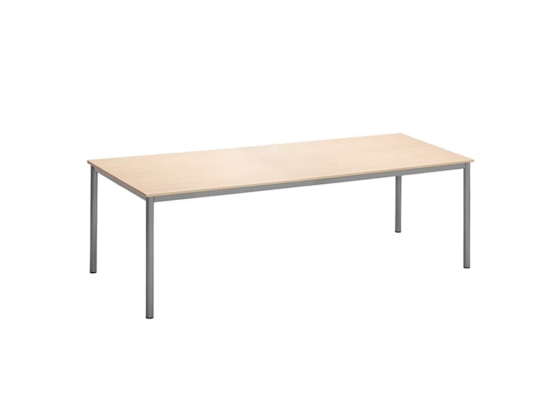 Bord Combi 200, 1800x800 mm Höjd 720 mm Vit laminat, aluminiumgrå ram