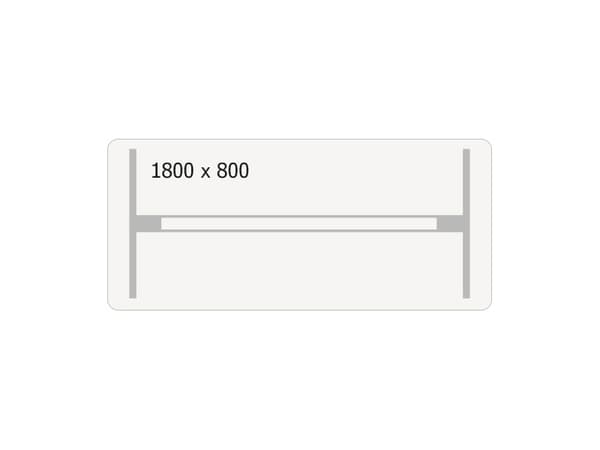 Lyft-/sänkbart bord DNA, Ljusgrå 1800x800 mm 2-benig/vit