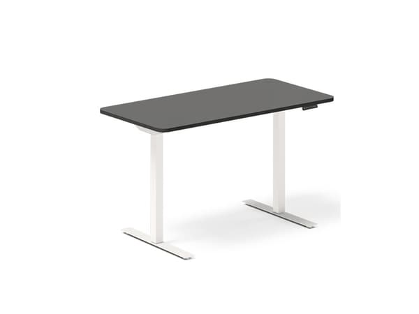 Lyft-/sänkbart bord DNA, antracit 1200x600 mm 2-benigt/vit