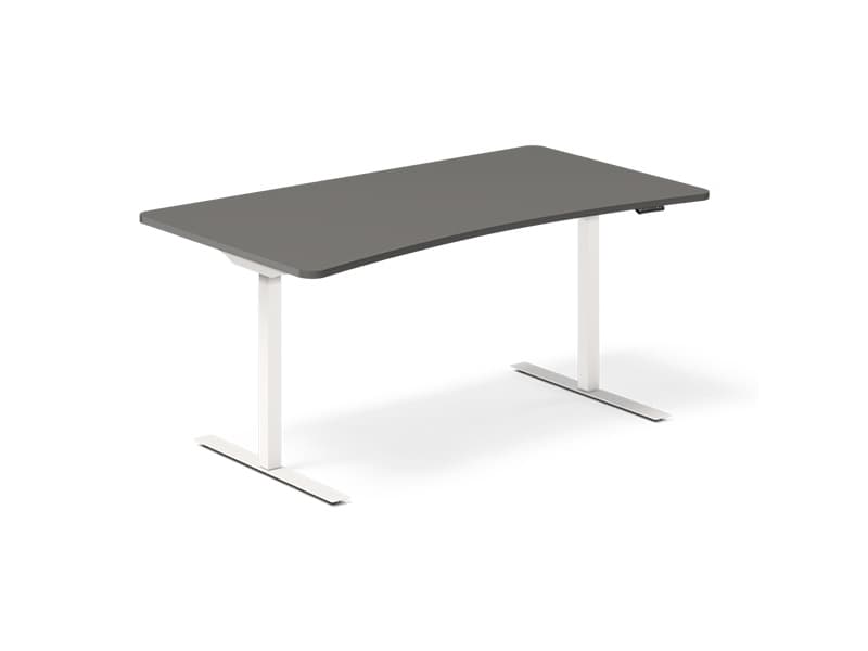 Hæve-sænkebord DNA, Antracit 1600x800 mm Bue 2-ben/Hvid