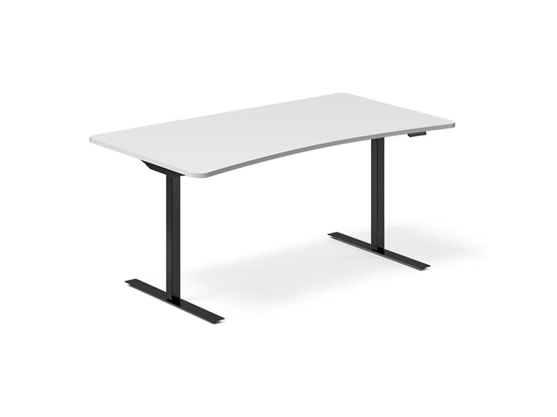 Lyft-/sänkbart bord DNA, ljusgrå 1600x800 mm Arch 2 ben/Svart