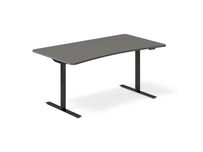 Hæve-sænkebord DNA, Antracit 1600x800 mm Bue 2-ben/Sort