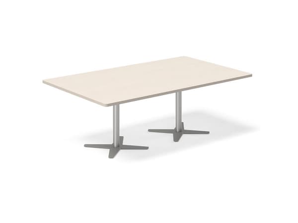 Konferencebord DNA, Birk 4400x1200 mm rektangulært, Hvid understel