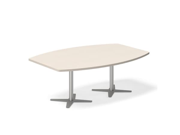 Neuvottelupöytä DNA, koivu 5000x1200 mm veneen muotoinen, valkoinen runko